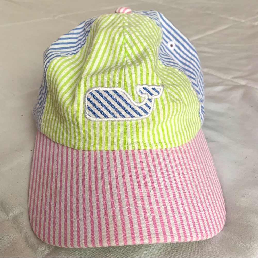 Unisex Vineyard Vines Striped Seersucker Pink Blue Green Kentucky Derby Hat Cap